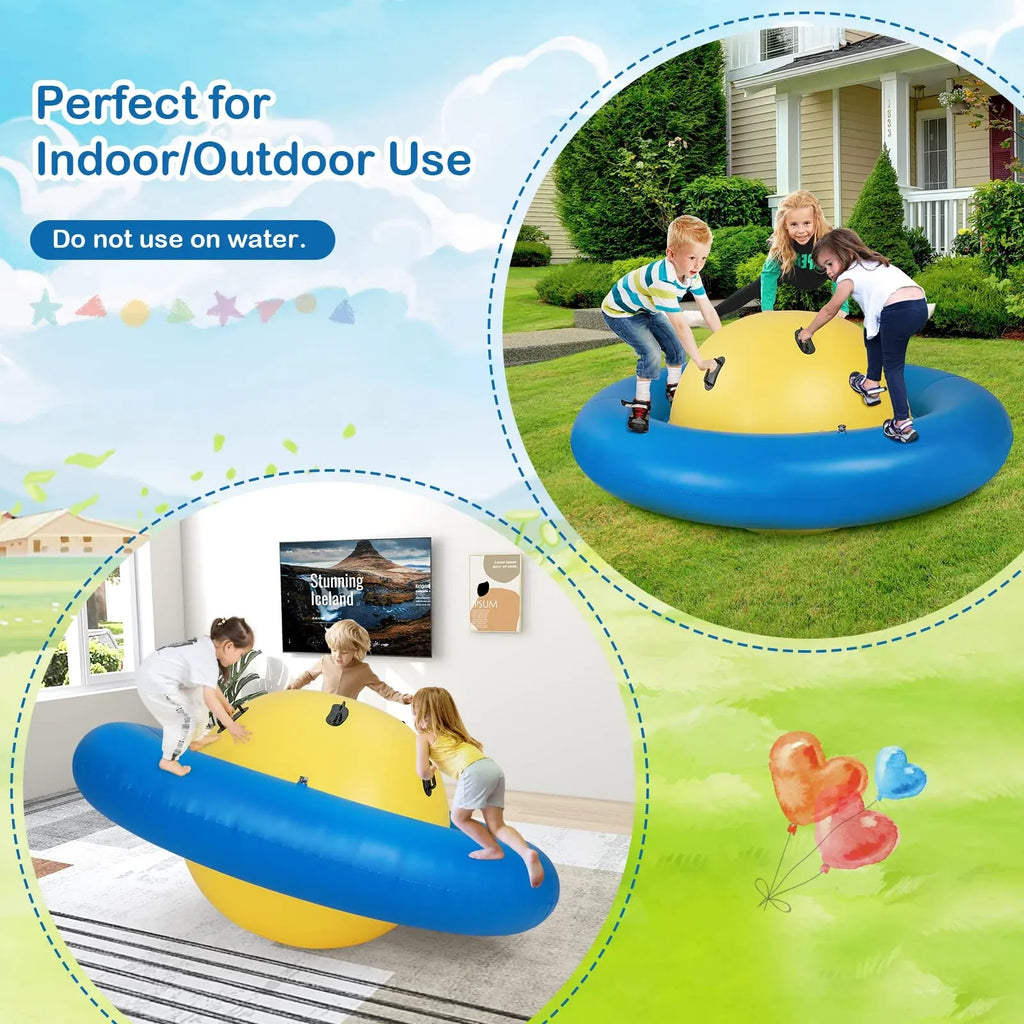 Costzon Giant Inflatable Dome Rocker Bouncer, 🔴Blow Up Rocking Ball Playground