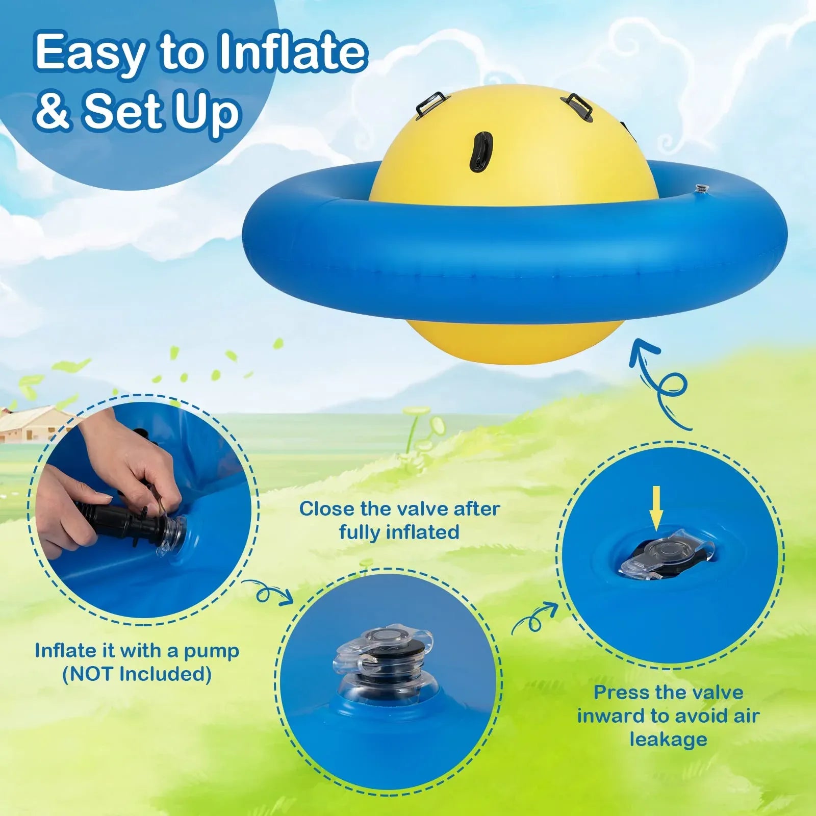 Costzon Giant Inflatable Dome Rocker Bouncer, 🔴Blow Up Rocking Ball Playground